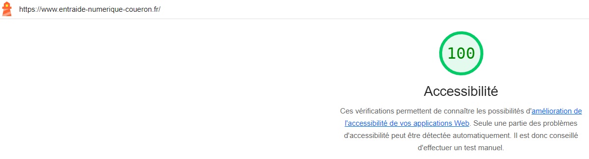 Résultat de Google Lighthouse