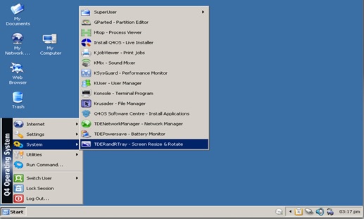 Bureau de O4OS avec le thème Windows 2000